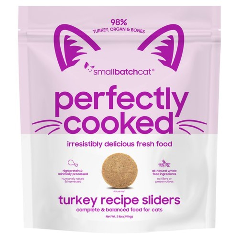 Perfectly Cooked Turkey Frozen Cat Sliders, 2 lbs – NO SHIPPING