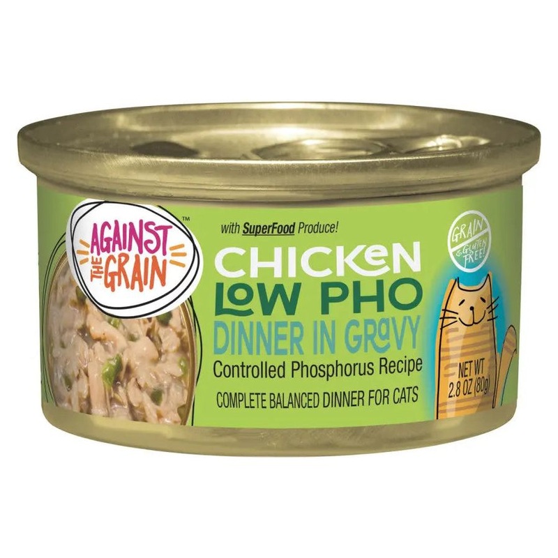 Against the Grain Chicken Low Pho Dinner In Gravy Wet Cat Food 24ea/2.8 oz