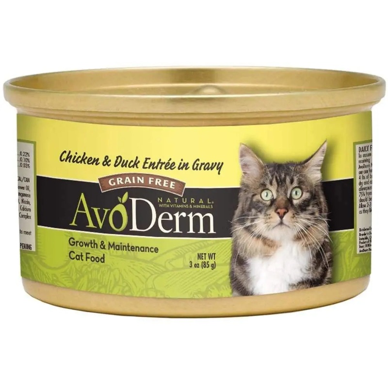 AvoDerm Grain Free Chicken & Duck Entree in Gravy Canned Cat Food 24ea/3oz