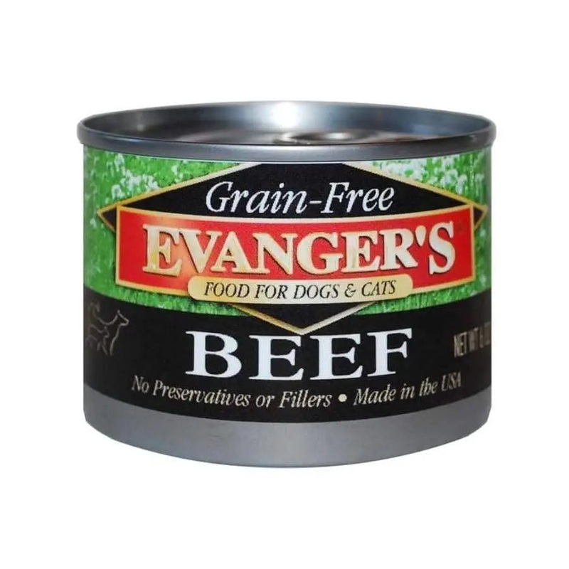 Evanger’s Grain-Free Beef Canned Dog & Cat Food 24ea/6 oz
