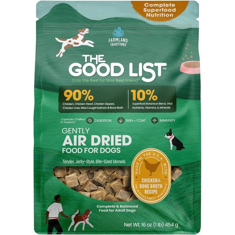 Farmland Traditions The Good List Gently Air Dried Chicken & Bone Broth Dog Food