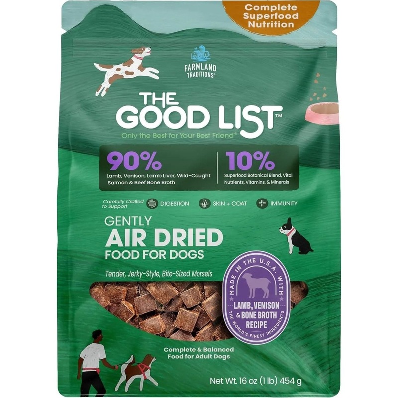 Farmland Traditions The Good List Gently Air Dried Lamb, Venison & Bone Broth Dog Food