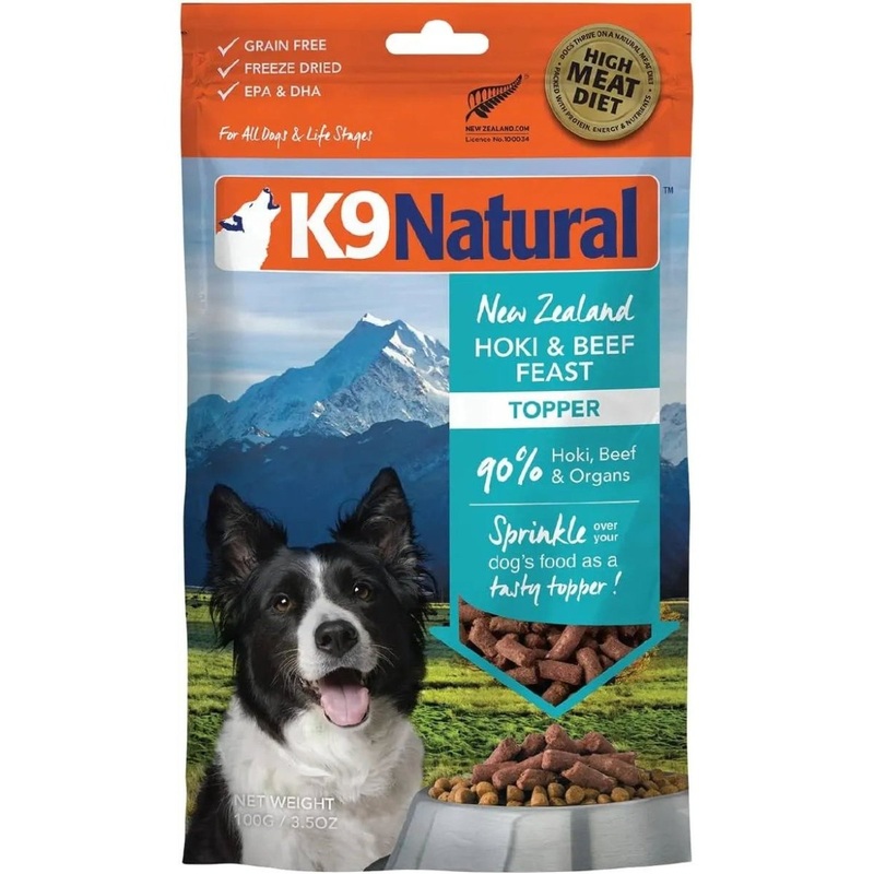 K9 Natural Hoki & Beef Grain-Free Freeze-Dried Dog Food Topper