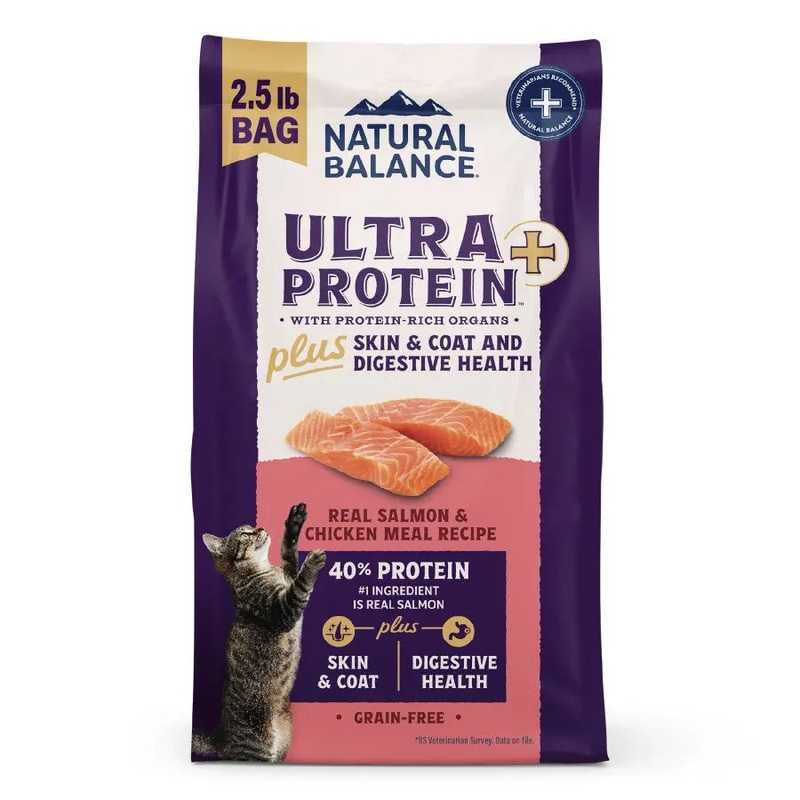 Natural Balance Ultra Protein Plus Skin/Coat/Digestive Health Salmon & Chicken Meal Dry Cat Food