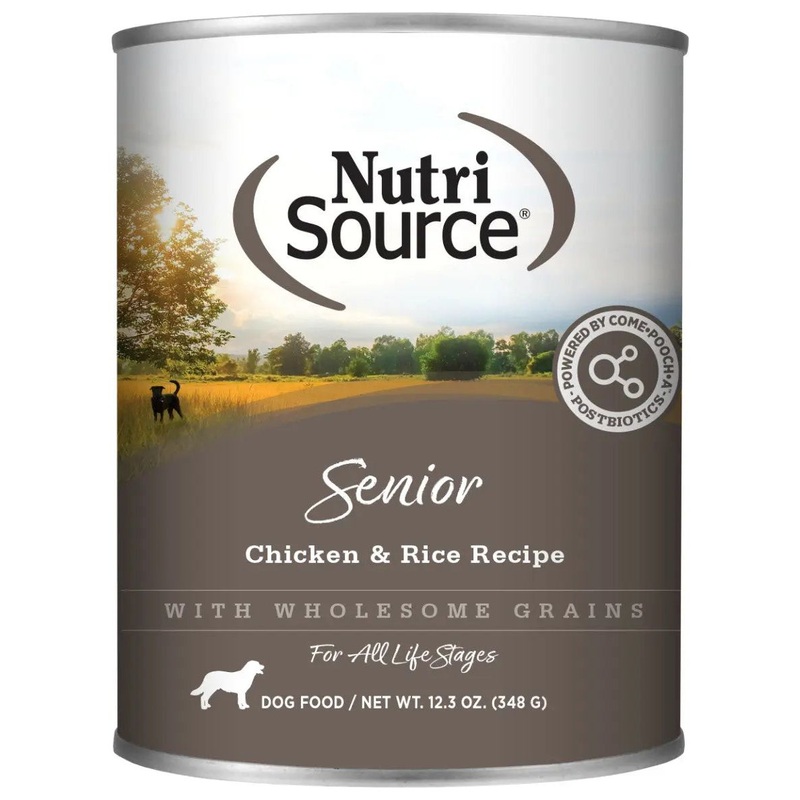 NutriSource Senior Chicken and Rice Canned Dog Food 12ea/12.3 oz