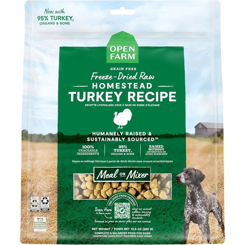 Open Farm Certified Humane Freeze Dried Raw Turkey Recipe for Dogs