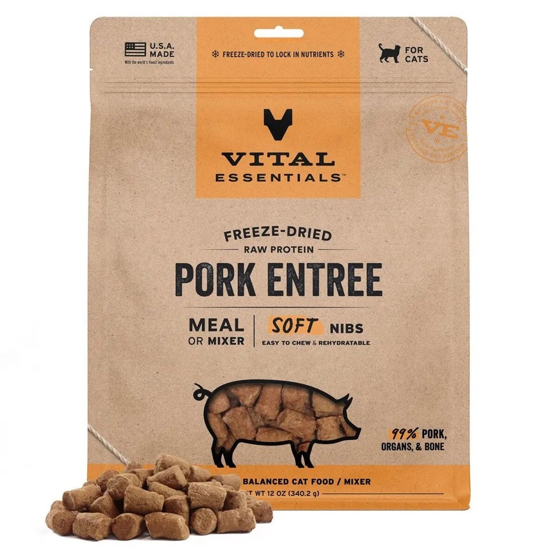Vital Essentials Freeze-Dried Raw Entree & Mixer Cat Food Soft Nibs 12 oz