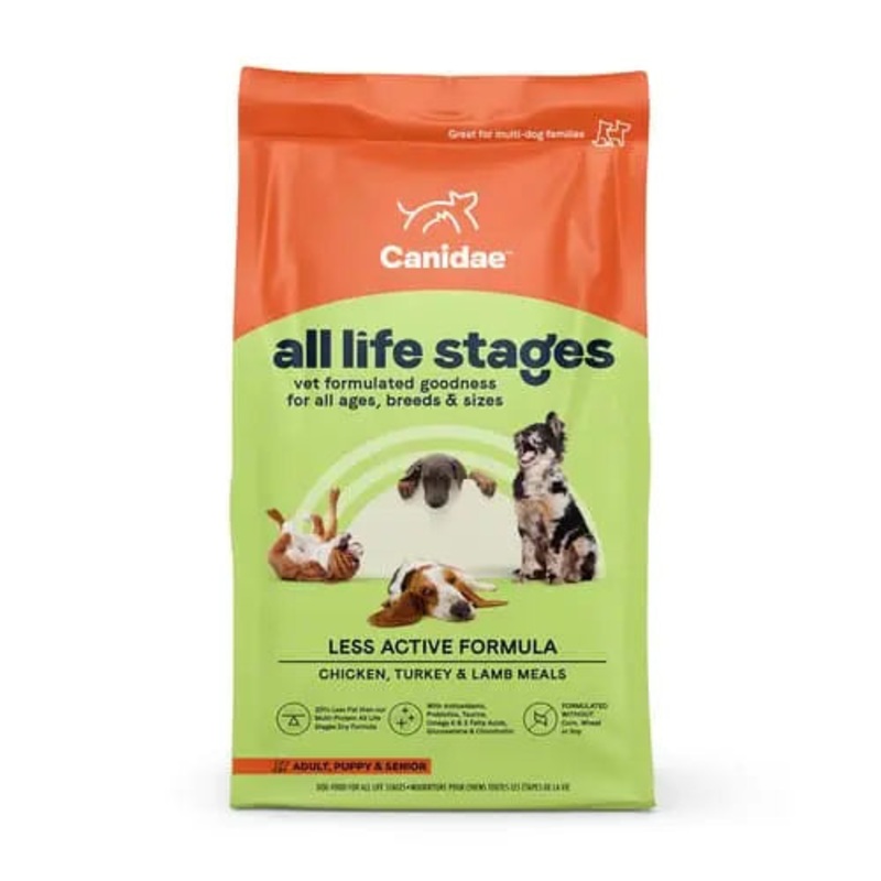 CANIDAE All Life Stages Less Active Formula Dry Dog Food Chicken, Turkey, Lamb & Fish Meal