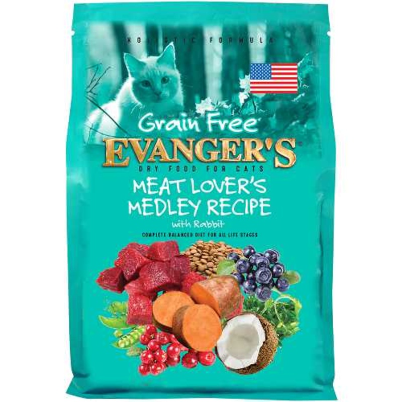 Evanger’s Grain Free Meat Lovers Medley Recipe With Rabbit For Cats 4.4 lb
