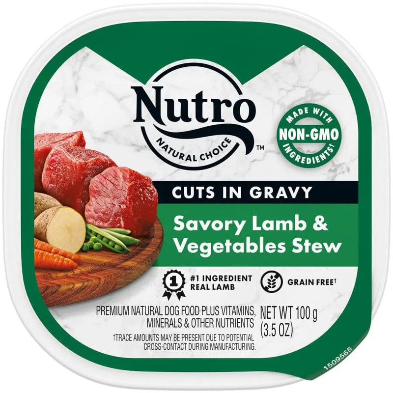 Nutro Products Grain Free Cuts in Gravy Adult Wet Dog Food Savory Lamb & Vegetable Stew