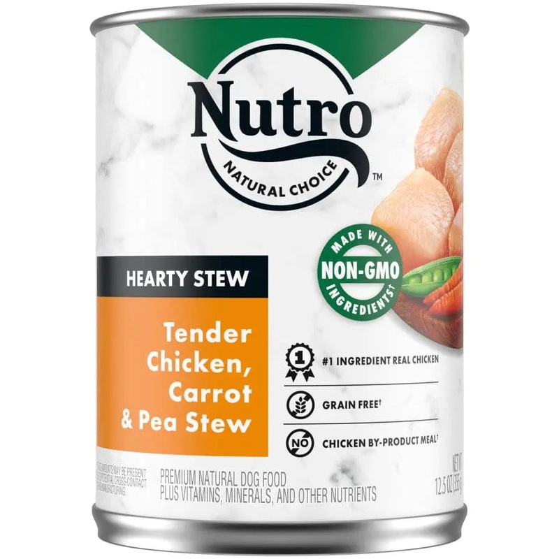 Nutro Products Hearty Stew Cuts in Gravy Adult Wet Dog Food Tender Chicken, Carrot & Pea Stew
