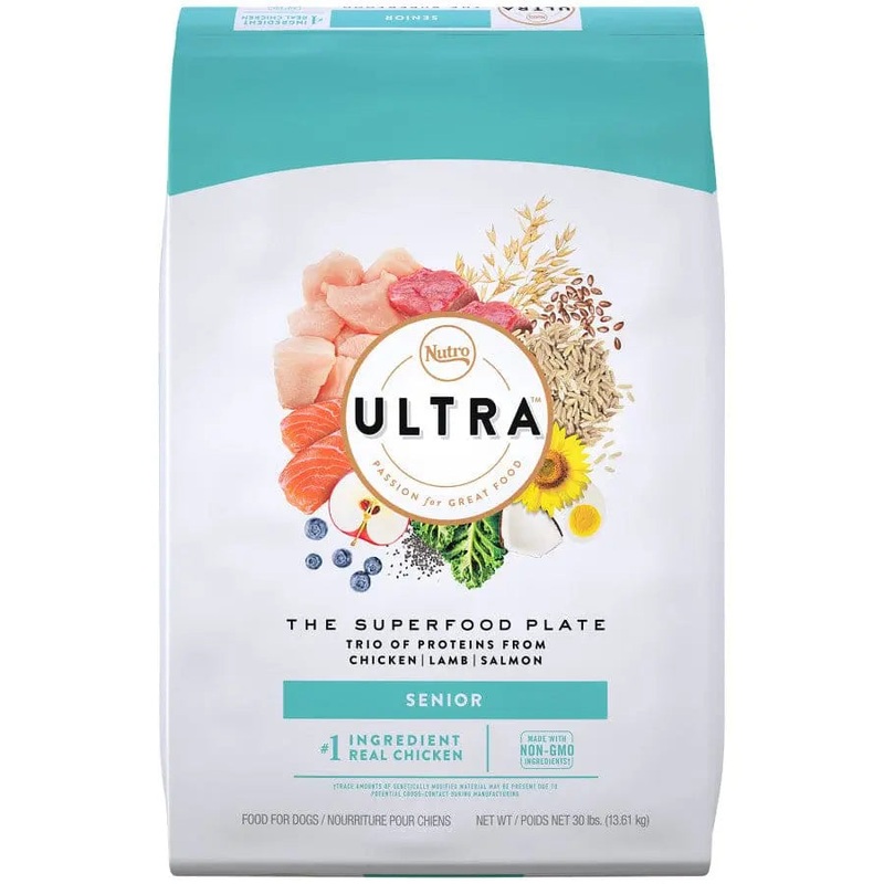 Nutro Products Ultra High Protein Senior Dry Dog Food Chicken, Lamb, and Salmon, 30 lb