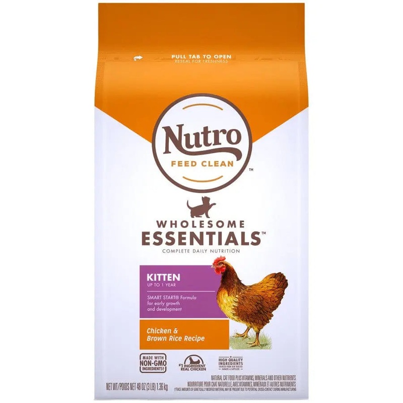Nutro Products Wholesome Essentials Early Development Kitten Dry Cat Food Chicken & Brown Rice, 3 lb