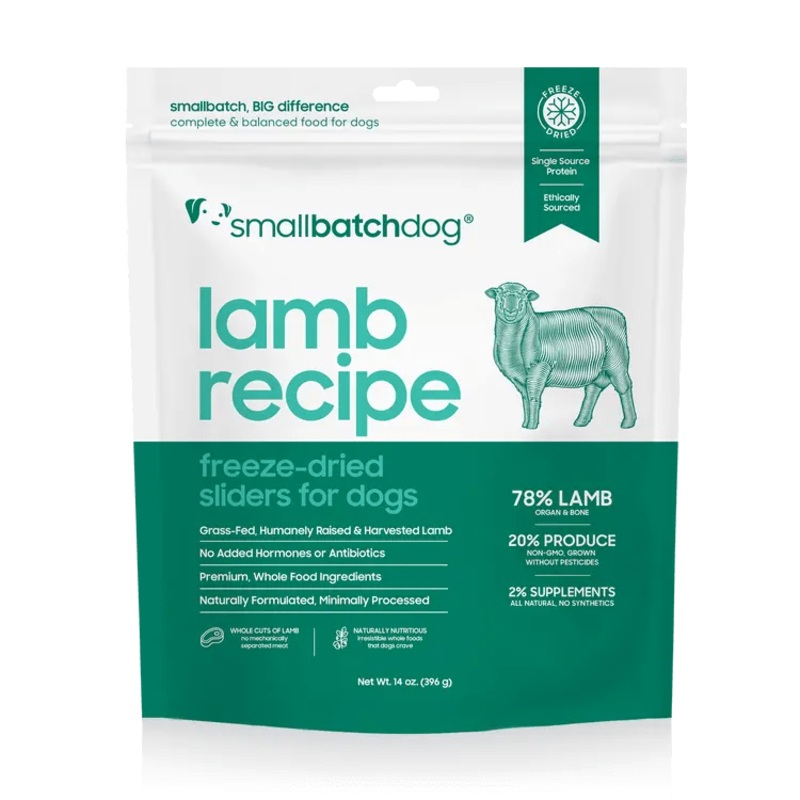Smallbatch Lamb Recipe Sliders Freeze-Dried Dog Food 25oz