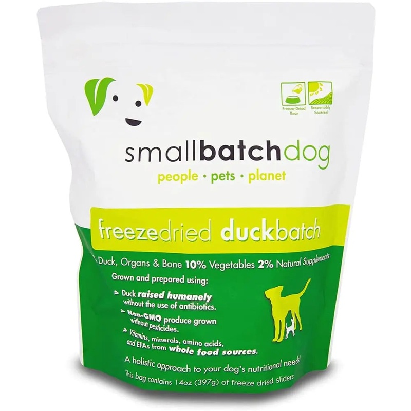 Smallbatch Pets Freeze-Dried Premium Raw Food Diet for Dogs, Duck Sliders Dog Food 14oz