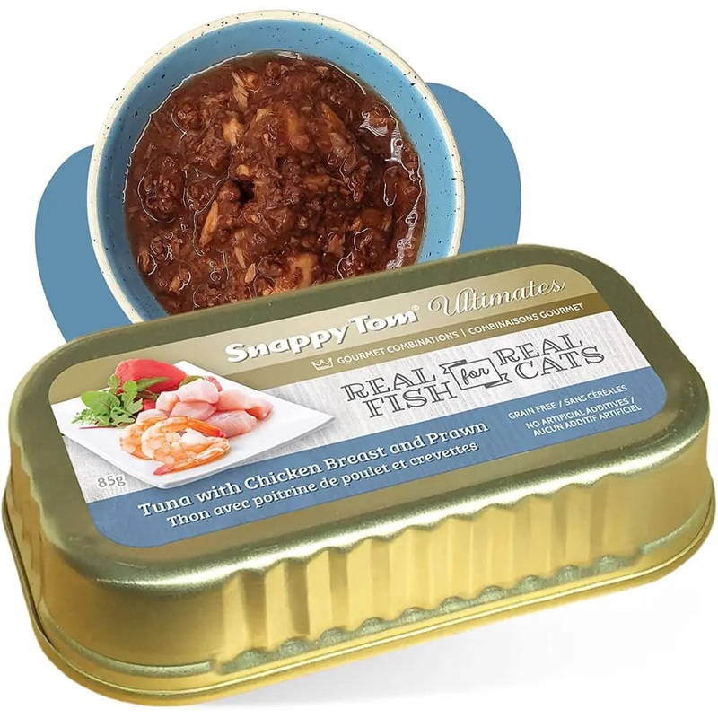 Snappy Tom Ultimates Fresh Tuna with Chicken Breast and Prawn Canned Cat Food 12/3oz