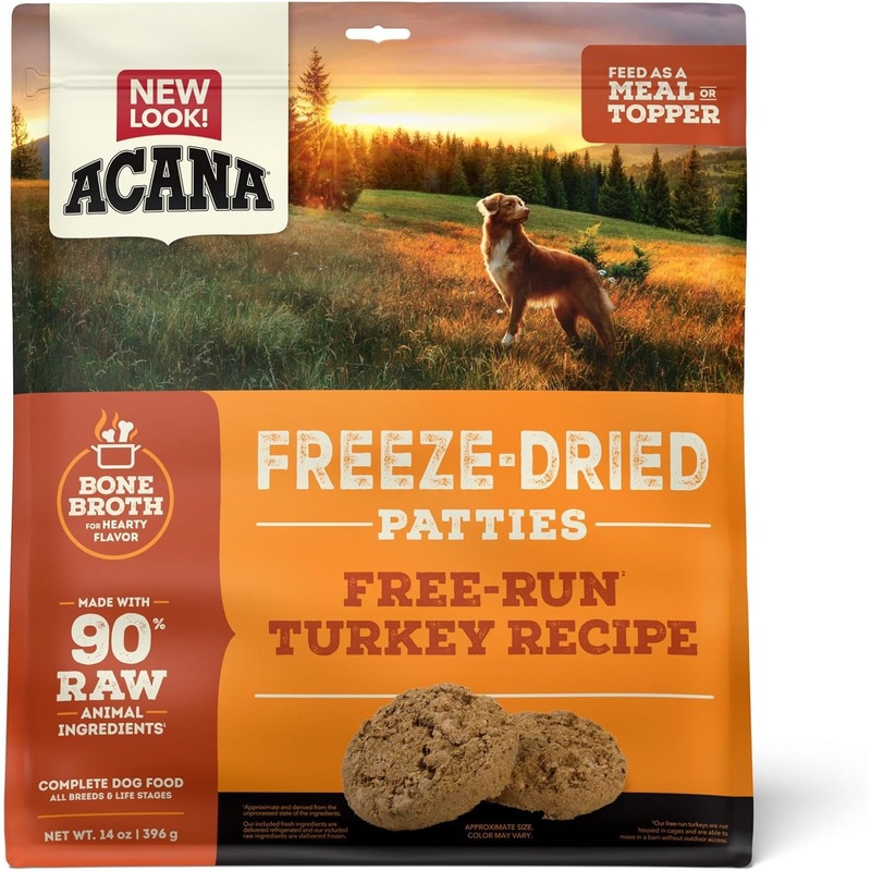 ACANA Free-Run Turkey Patties Freeze-Dried Dog Food & Topper 14 oz