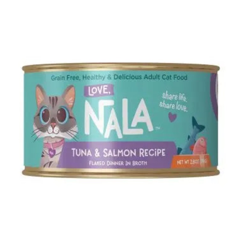 Love, Nala Flaked Tuna & Salmon Recipe in Broth Cat Food 2.8oz