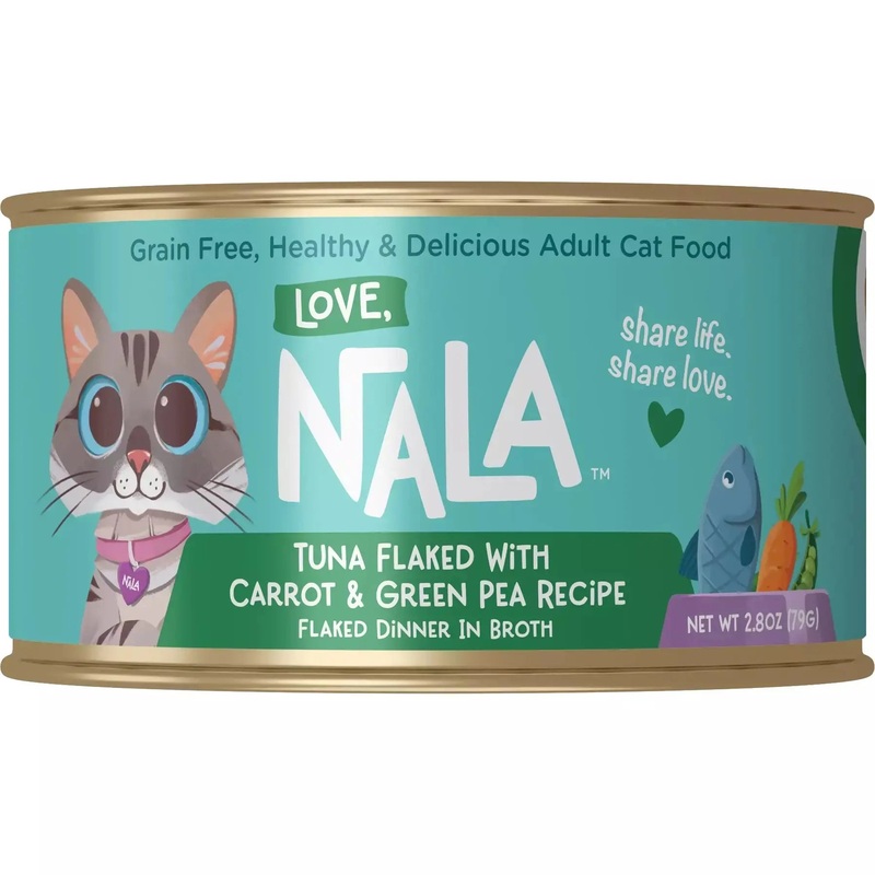Love, Nala Tuna Flaked with Carrot & Green Pea Recipe in Broth Cat Food 2.8oz