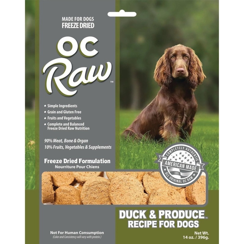 OC Raw Freeze Dried Meaty Rox Duck & Produce Sliders Dog Food 14oz