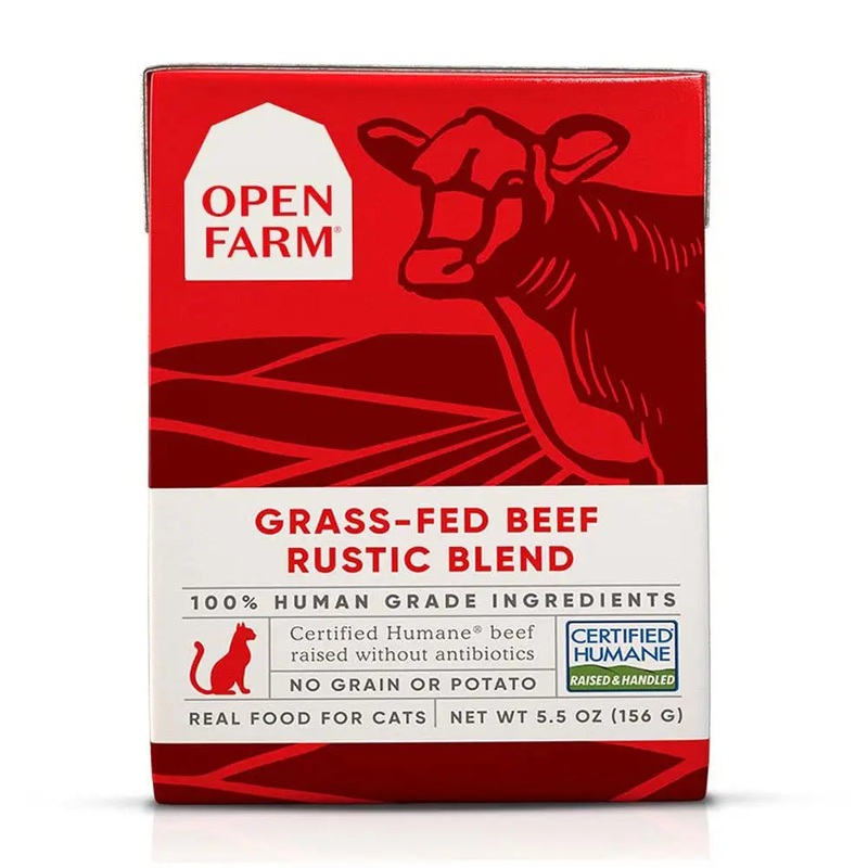 Open Farm Grass-Fed Beef Rustic Blend Wet Cat Food 5.5oz case of 12