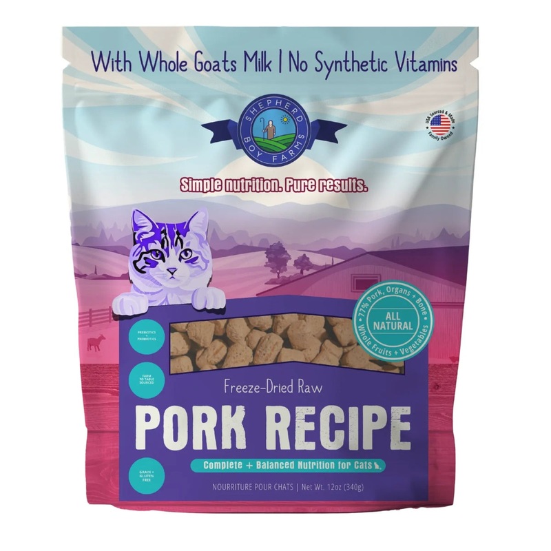 Shepherd Boy Farms Freeze Dried Pork Cat Food 12oz
