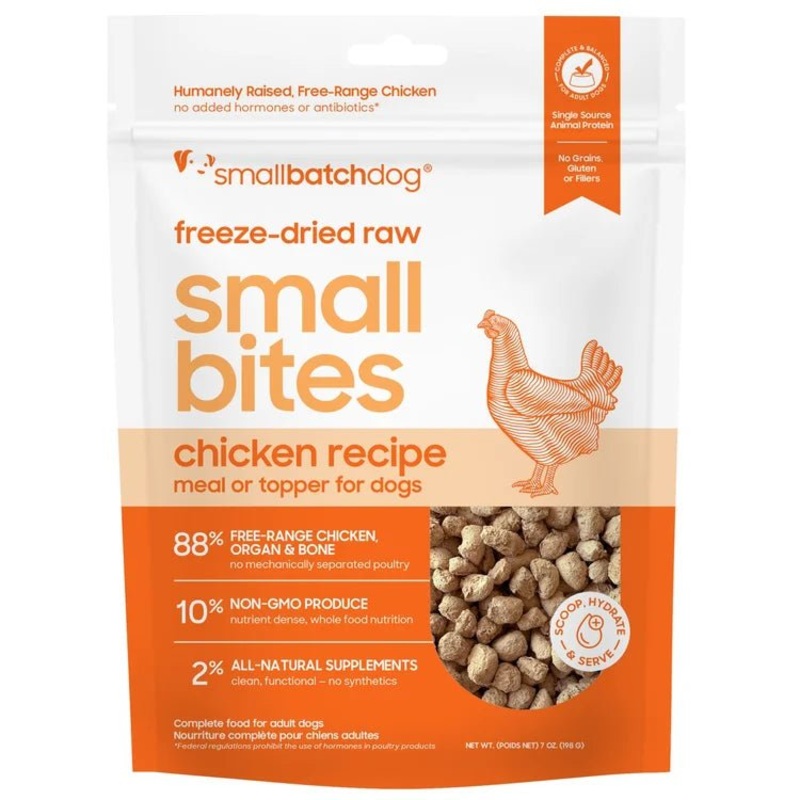Smallbatch Pets Chicken Freeze Dried Small Bites Dog Food for Healthy Pups