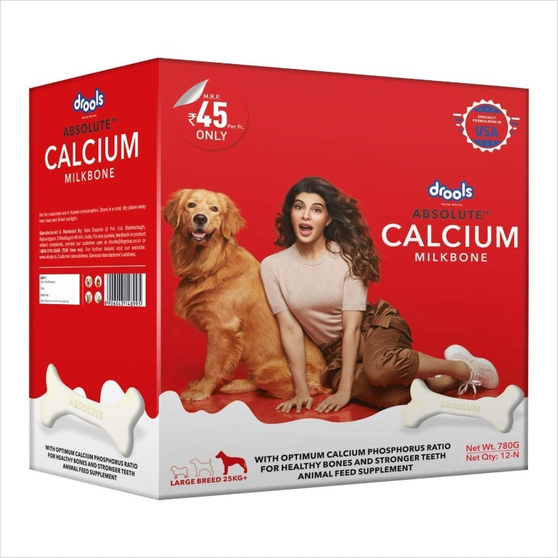 Drools Dog Supplement for Large Breeds – Absolute Calcium Milk Bone