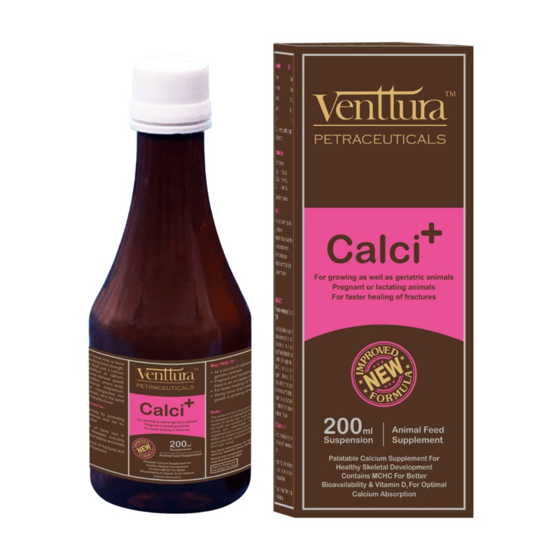 Venttura Supplements for Cats & Dogs – Calci Plus Syrup (200ml)