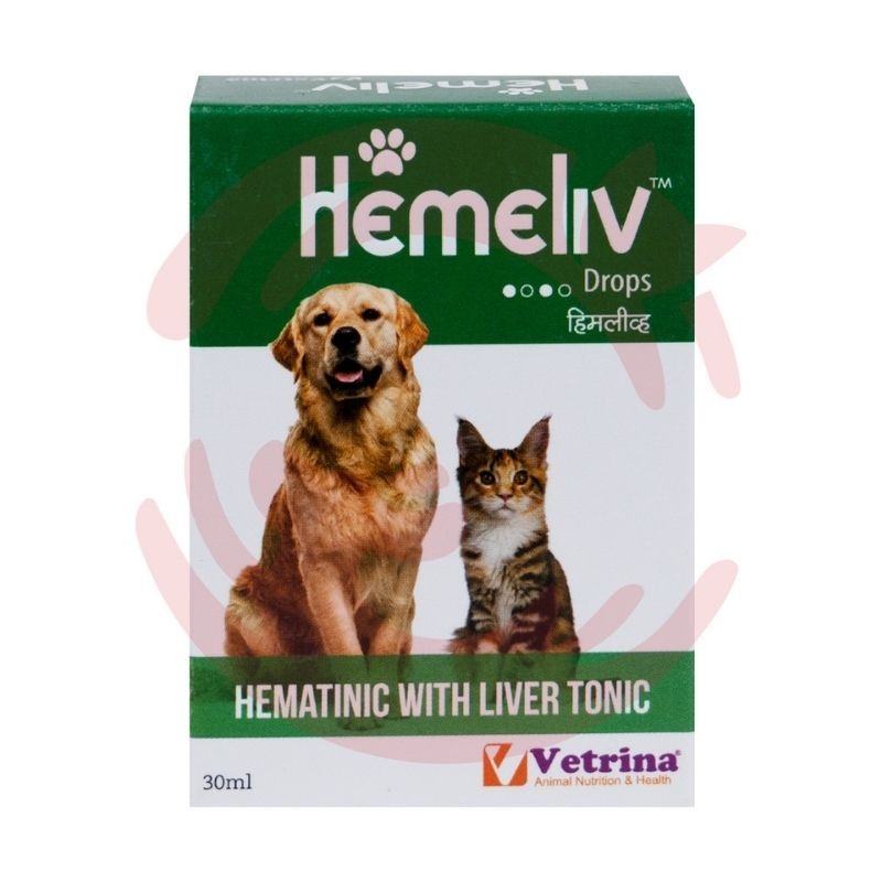 VetrinaHemeliv Drops Hematinic with Liver Tonic for Dogs and Cats (30ml)