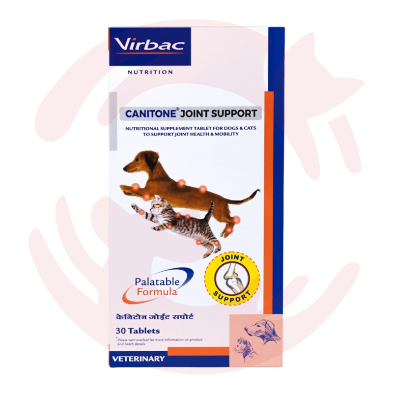 Virbac Supplement for Dogs & Cats – Canitone Joint Support (30 tabs)