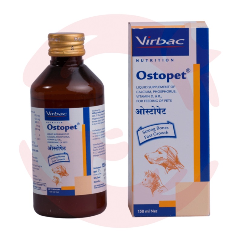 Virbac Supplement for Dogs & Cats – Ostopet Bone-health and Growth (150ml)