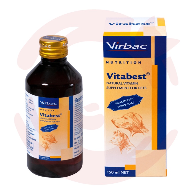 Virbac Supplement for Dogs & Cats – Vitabest Vitamin Supplement (150ml)