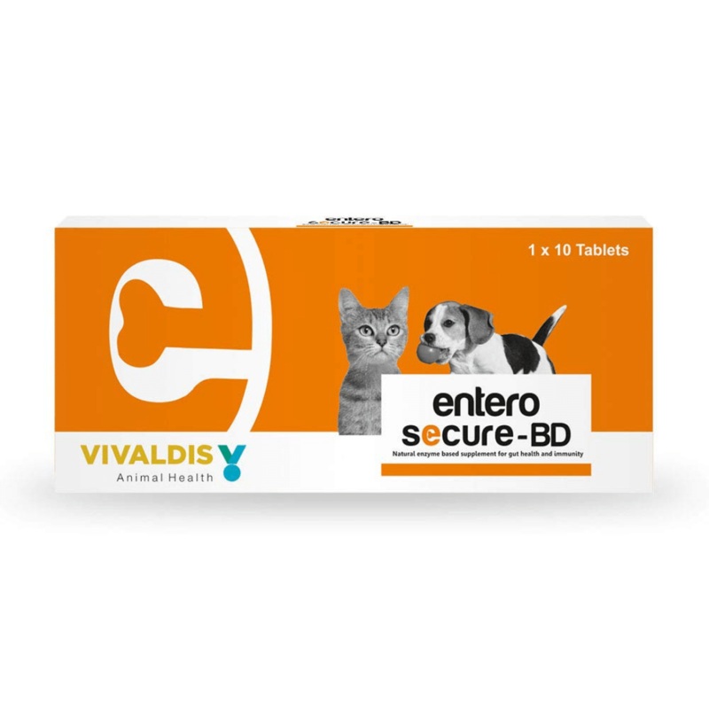 Vivaldis Supplement for Cats & Dogs – Entero Secure – Natural Digestive Probiotic Supplement (10 Tabs)
