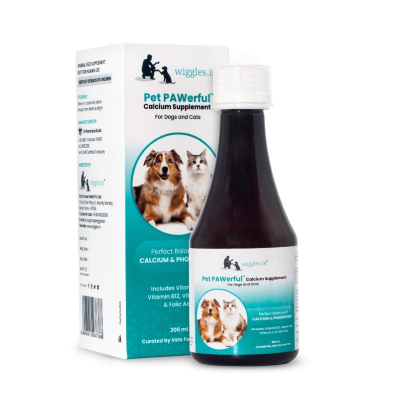 Wiggles Supplements for Cats & Dogs – Pet Pawerful Calcium Syrup (200ml)