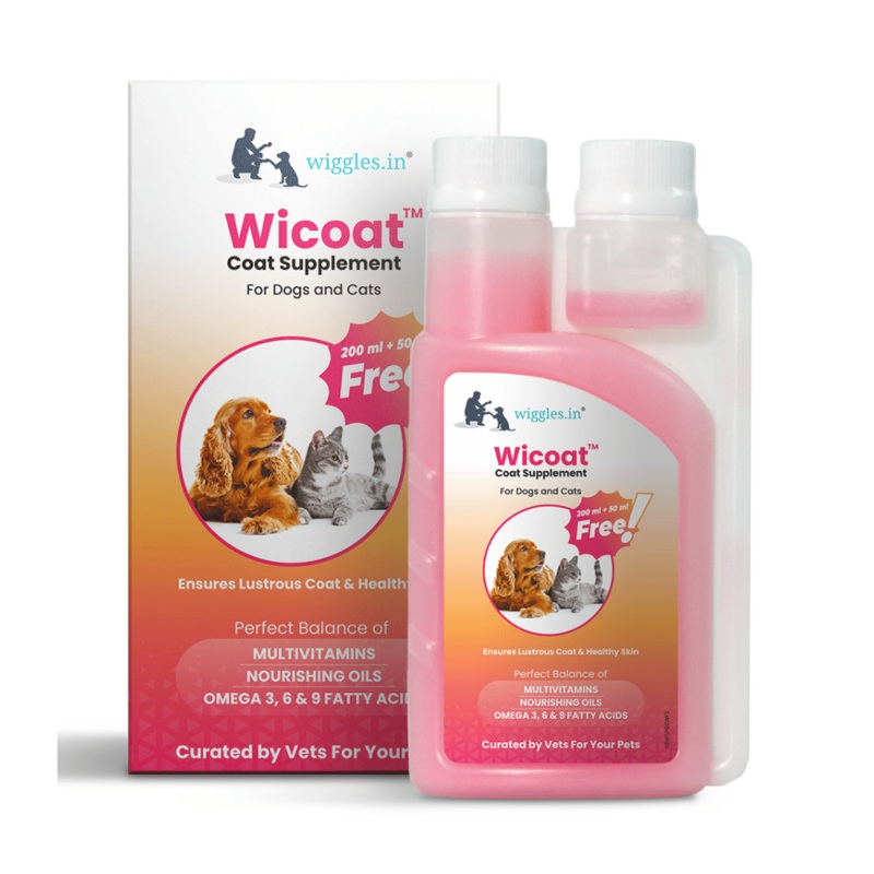 Wiggles Supplements for Cats & Dogs – Wicoat Coat Supplement Liquid (250ml)