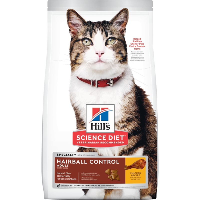 Hill’s Science Diet Adult Hairball Control Dry Cat Food, Chicken Recipe