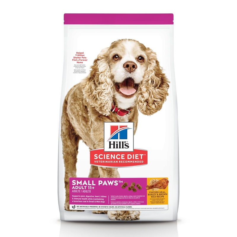 Hill’s Science Diet Senior 11+ Small Paws Dry Dog Food, Chicken Meal, Barley & Brown Rice Recipe