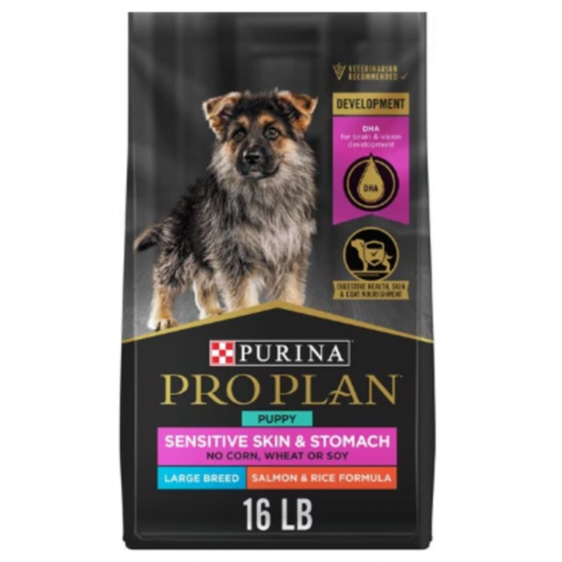 Purina Pro Plan Development Sensitive Skin & Stomach Salmon & Rice With Probiotics Large Breed Dry Puppy Food
