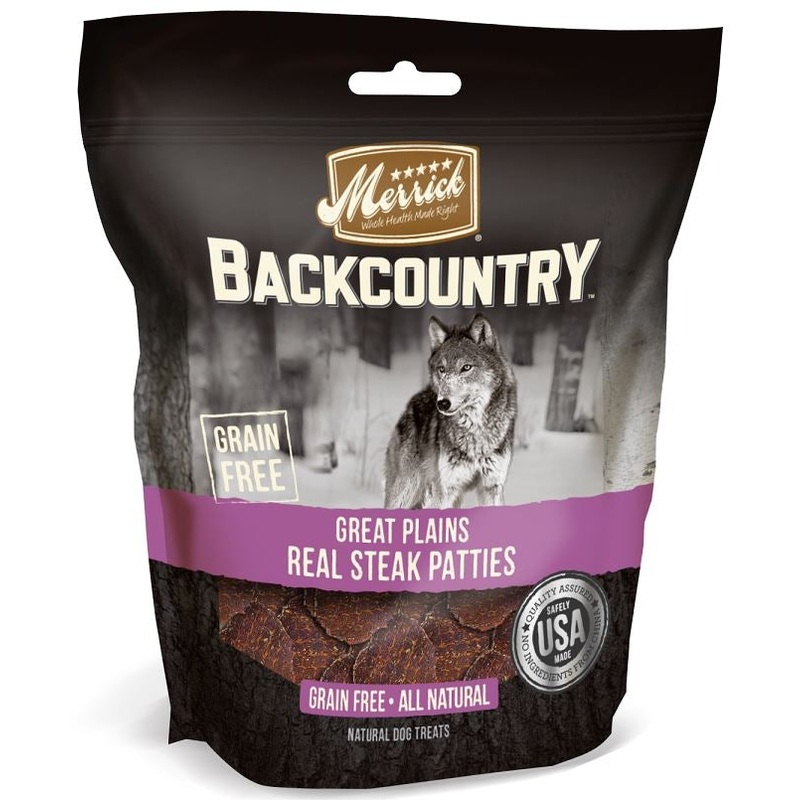 Merrick Backcountry Great Plains Grain Free Real Steak Patties Dog Treats