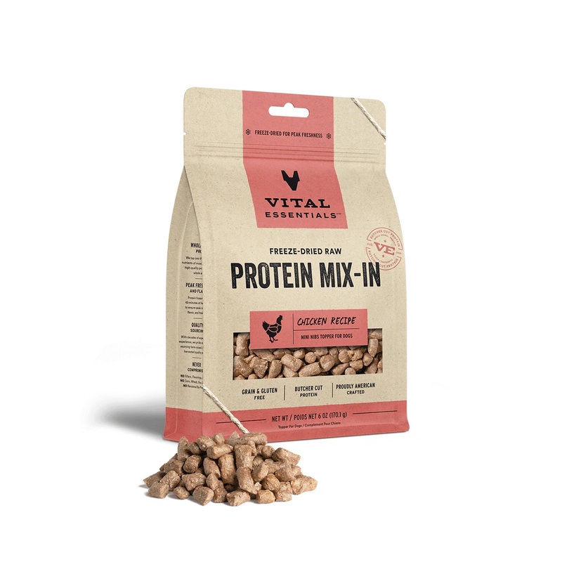 Vital Essentials Freeze-Dried Raw Chicken Protein Mix-In Meal Topper for Dogs, 6 oz