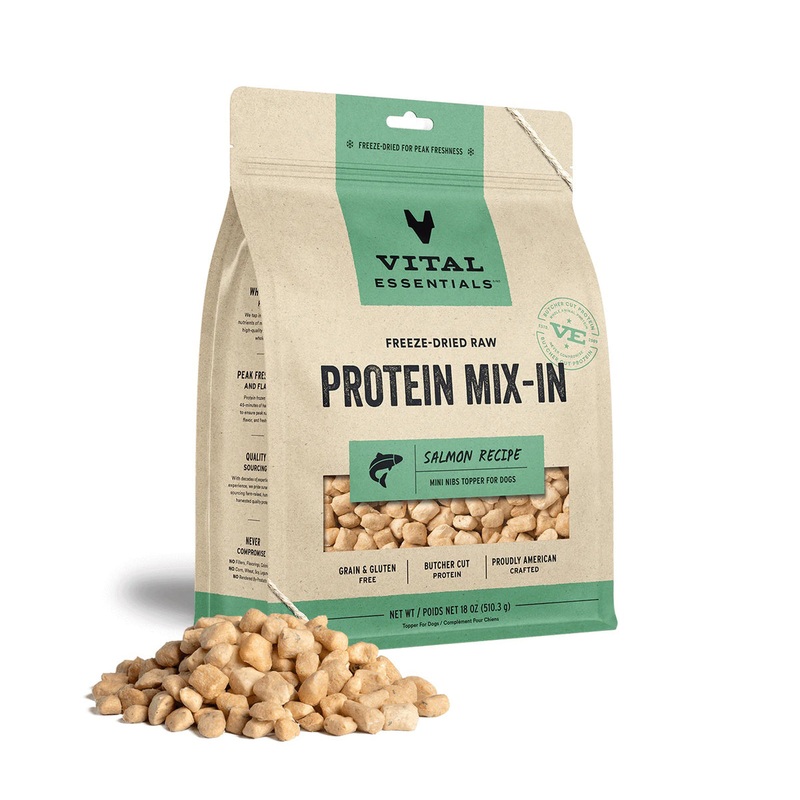 Vital Essentials Freeze-Dried Raw Salmon Protein Mix-In Meal Topper for Dogs, 18 oz