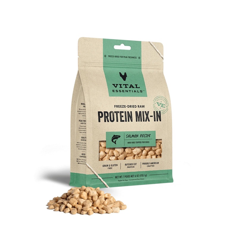 Vital Essentials Freeze-Dried Raw Salmon Protein Mix-In Meal Topper for Dogs, 6 oz