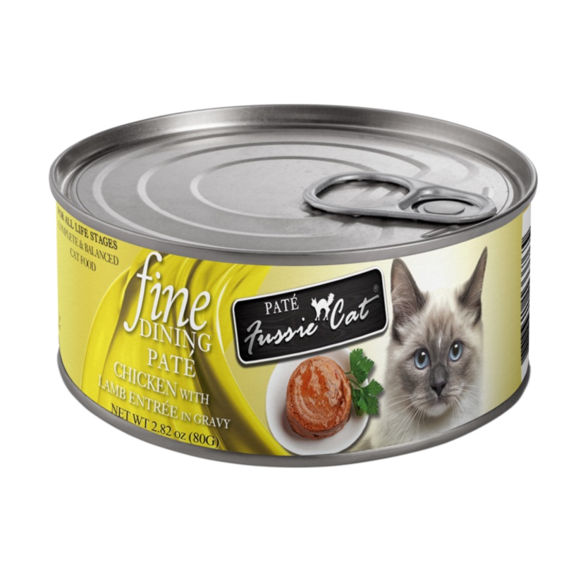 Fussie Cat Fine Dining Pate Chicken & Lamb Cat Food Can