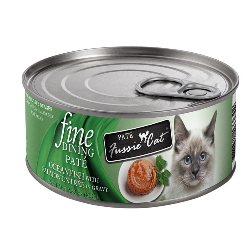 Fussie Cat Fine Dining Pate Oceanfish & Salmon Cat Food Can