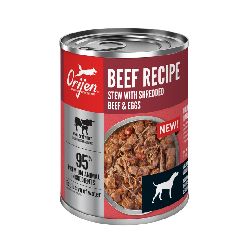 Orijen Premium Shredded Beef & Eggs Stew Recipe Canned Dog Food