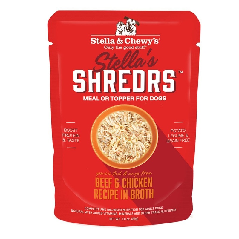 Stella & Chewy’s Shredrs Beef & Chicken in Broth Topper for Dogs