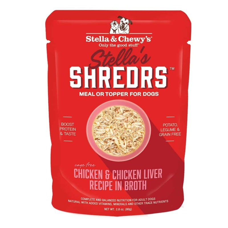 Stella & Chewy’s Shredrs Chicken & Chicken Liver in Broth Topper for Dogs