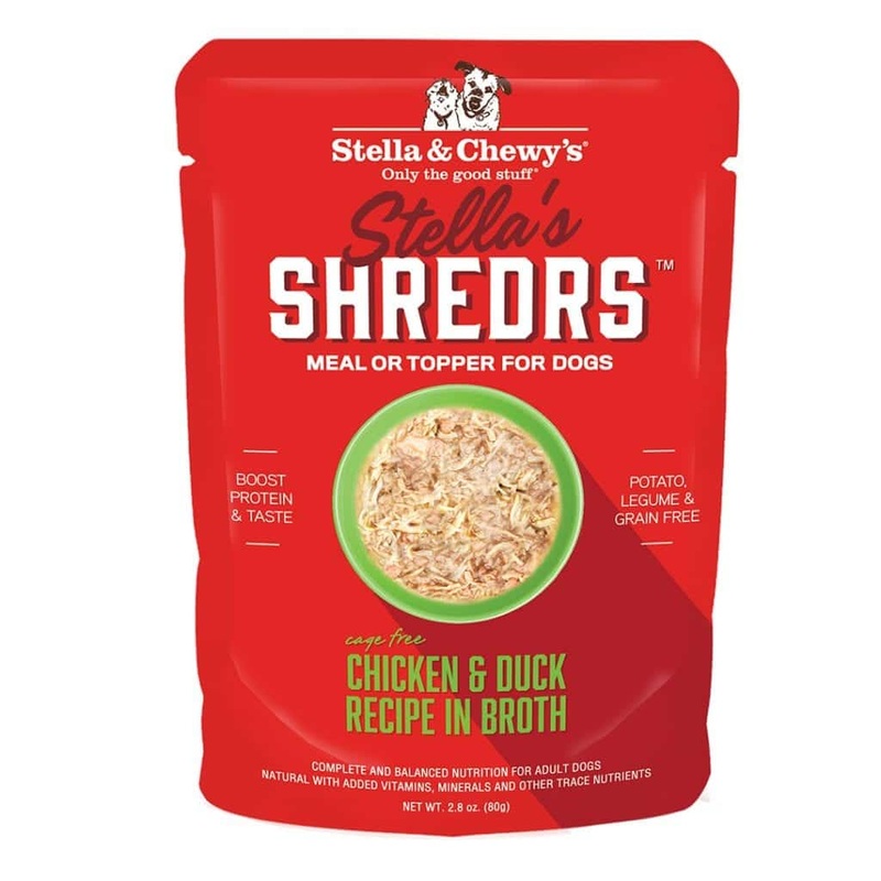 Stella & Chewy’s Shredrs Chicken & Duck in Broth Topper for Dogs