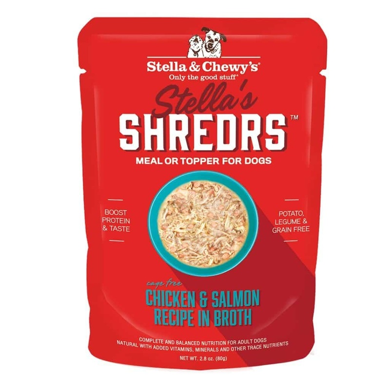 Stella & Chewy’s Shredrs Chicken & Salmon in Broth Topper for Dogs